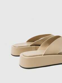 HighSole 女款露趾極簡主義涼鞋 海邊度假 音樂節穿搭 - 卡其色 - 查看 9