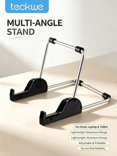 Teckwe A Brand-New, Detachable, Foldable, Multi-Angle Metal Desk Stand-An Innovative Product Designed Specifically For Desktop Computers, Tablets, And Laptops