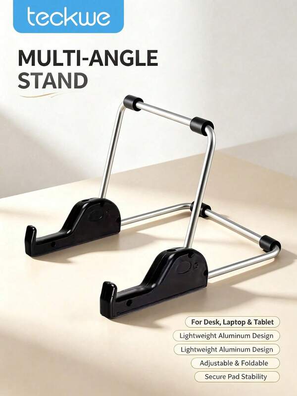 Teckwe A Brand-New, Detachable, Foldable, Multi-Angle Metal Desk Stand-An Innovative Product Designed Specifically For Desktop Computers, Tablets, And Laptops