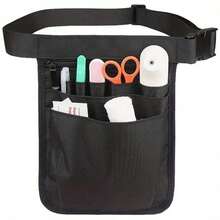 1pc Women'S Black Nylon Waist Bag - Makeup Organizer, Fanny Pack, Storage Pouch, Nurse Work Waist Bag - one size fits all - View 2