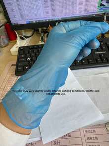 100PCS PVC Free Powder Free Puncture Proof Oil Proof NonSlip Textured Grip Blue Disposable Gloves For Dishwashing Kitchen Cleaning Household Chores Lab Work Pet Care Bathing Home Essentials - blue - View 7
