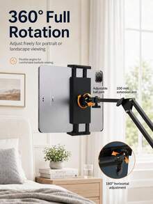 Bed Tablet Holder, Adjustable Long Arm Phone Clamp, Suitable For Desk Bedside Bed Edge, Foldable Floating Slouchy Bracket, Suitable For Recording Live Streaming, Compatible With Pro Mini Kindle Switch 4-13 Inch Devices - Multicolor - View 9