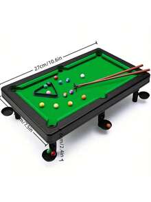 1set Portable Mini Billiards Game Kit Mini Snooker American Pool Table Set With 2 Cues 11 Balls Improve Hand Eye Coordination Strategic Thinking Fun Desktop Game For All Ages Family Office Travel Interactive Leisure Entertainment Toy - Multicolor - View 3
