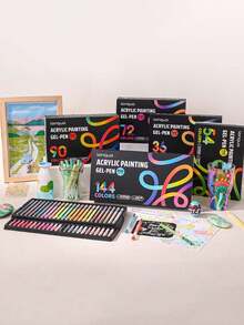 54/90/144 Color Acrylic Neutral Pen Gift Box 1.0mm Large Capacity Handheld Painting Manuscript Color Pen - Sets - View 6