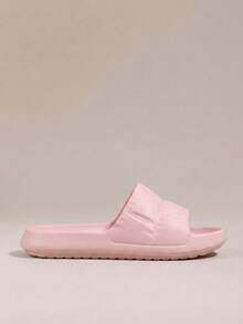 HighSole 女士夏季拖鞋，防滑浴室淋浴粉色拖鞋，轻质 EVA 一体成型塑料凉鞋春季鞋春假复活节休闲海滩风格 - 粉色 - 查看 2