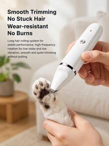 Teckwe 1pc ABS Plastic Cordless Pet Hair Clipper Kit 2 In 1 Interchangeable Heads Low Noise Washable USB Rechargeable Trimmer White Green For Small Large Dogs And Cats Home Pet Grooming Professional Pet Shaver Built In 500mAh Battery - View 4