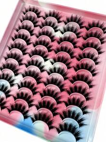 1box Selectable Natural Fluffy Soft Dramatic 3D Mink Style Long Wispy Messy Multi Layered Short Thick Volume False Eyelashes Cilia Faux Cils Extension Makeup Tool Reusable Easy Apply For Women Girls Daily Work Meeting Club Party Wedding Holiday - limited edition - View 3