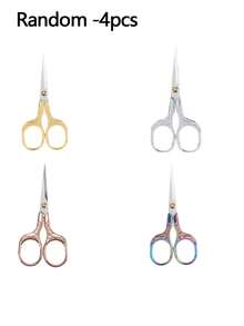 A Set Of Four Embroidered And Sewing Scissors - Retro Stainless Steel Precision Craftsmanship, Suitable For Cutting Fabrics And Threads - Essential Tools For Tailoring And Needlework. - multicolor - View 8