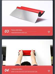 60/40/26 Cm Gypsum Tools For Painting Walls, Smooth Scrapers For Plasterboard, Flexible Blades And Hardened Cutting Blades, Lightweight And Durable Design, - A - View 5