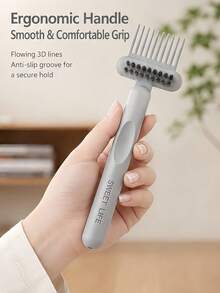 Teckwe 2‑In‑1 Hair Brush Cleaner Tool, Multifunctional Comb Cleaning Rake Brush, Plastic Hair Remover Tool For Cleaning Hairbrushes, Combs, Paddle Brushes, Home Salon Hair Accessory - multicolor - View 5