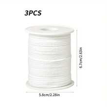 183ft/3 Rolls Smokeless Candle Wicks - White Braided Wick, Suitable For DIY Candle Making, Handcraft Supplies - White - View 2