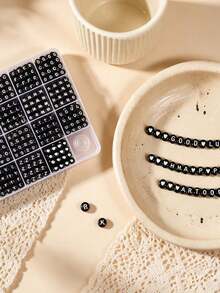 28 Grid Acrylic Letter Beads Diy Set Box 26 Single Letters 4X7mm Friendship Bracelet Necklace Jewelry Accessories - Multicolor - View 6