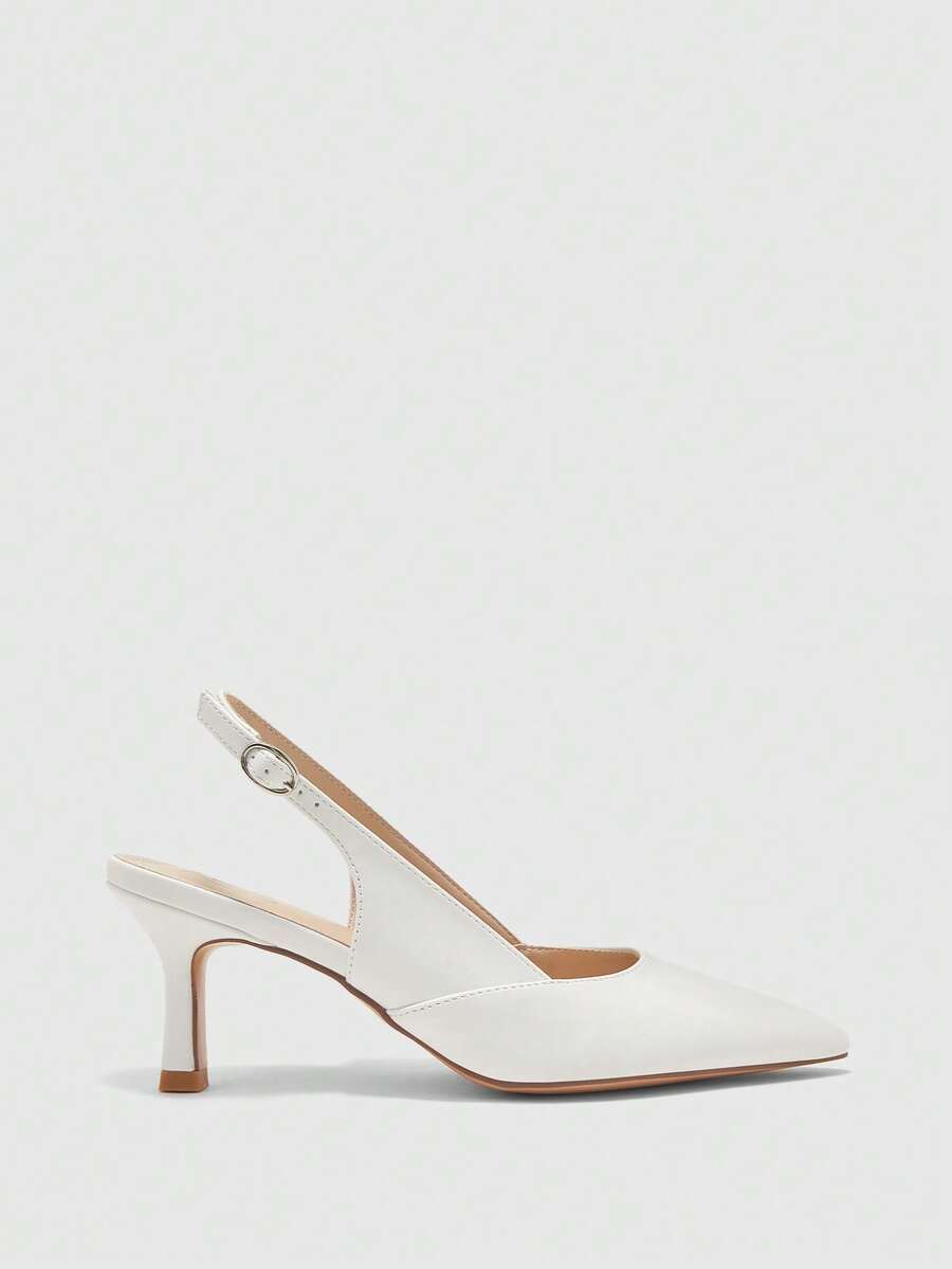 CUCCOO BIZCHIC Women's Elegant Pointed Toe Pumps For Commuting Valentine's Day - White - View 1