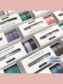 8pcs/Pack Set Pita Washi Bintang Bulan Dekorasi Stiker Scrapbooking Buku Harian Pita Perekat Alat Tulis Perlengkapan Sekolah - Beraneka warna - View 1