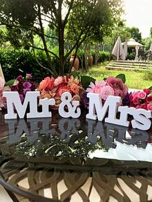 1件裝木製 Mr and Mrs 裝飾牌 桌上擺飾 拍照道具 適用婚禮、新娘婚前派對、情人節、週年紀念、海灘婚禮、婚禮接待、居家節慶派對禮物裝飾用品 - A - 查看 7
