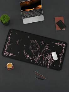 1pc Crying Angel Illustration Desk Mat Gothic Mouse Pad Non Slip Rubber Base Extended Gaming Pad For Desktop Decor Office Home Computer Laptop Keyboard Smooth Surface Durable Wear Resistant Easy Clean Practical Gift For - View 6