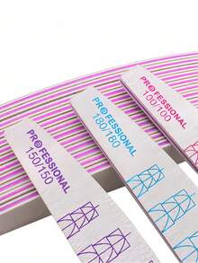 5/10/20PCS Professional Half Moon Nail File Double Sided Sandpaper Buffing Blocks 100/150/180/240 Grit Manicure Pedicure Tools Easy Shape Smooth Edge For Salon Home Use - Multicolor - View 7