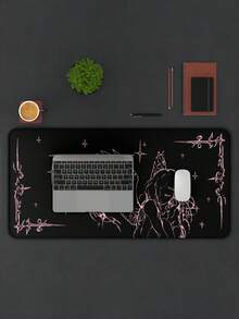 1pc Crying Angel Illustration Desk Mat Gothic Mouse Pad Non Slip Rubber Base Extended Gaming Pad For Desktop Decor Office Home Computer Laptop Keyboard Smooth Surface Durable Wear Resistant Easy Clean Practical Gift For - View 4