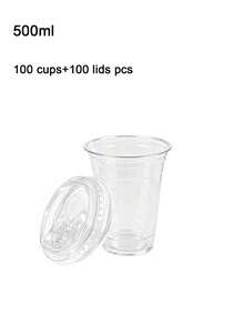 Thickened High‑Clear PET Drink Cups With Leak‑Proof Dome Lids, Straw‑Compatible Food‑Grade Transparent Cups, Sturdy Deformation‑Resistant For Iced Americano Latte Fruit Tea, Commercial Use For Shop Stall - Clear - View 12