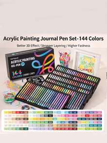 54/90/144 Color Acrylic Neutral Pen Gift Box 1.0mm Large Capacity Handheld Painting Manuscript Color Pen - Sets - View 17