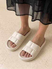 HighSole Women's Summer Slip-On Sandals, Bathroom Shower Anti-Slip Lightweight One-Piece Plastic EVA Slippers Spring Shoes Spring Break Easter For Casual Beach Style For Christmas - White - View 4