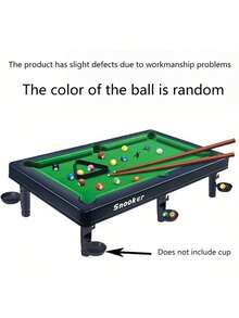 1set Portable Mini Billiards Game Kit Mini Snooker American Pool Table Set With 2 Cues 11 Balls Improve Hand Eye Coordination Strategic Thinking Fun Desktop Game For All Ages Family Office Travel Interactive Leisure Entertainment Toy - Multicolor - View 5