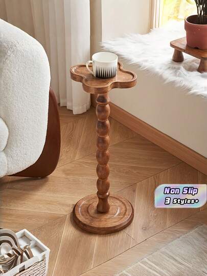 1PC Round Wooden Mixed Color Multifunctional Pedestal Coffee Plant Stand Side Table For Living Room Sofa Bedroom Durable Non Slip Easy Clean Space Saving Versatile Home Furniture Gift
