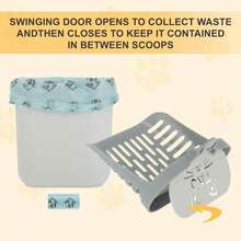 1pc Cat Litter Scoop With Integrated Trash Bag Dispenser, Made Of Durable Pp Material, Deep Scoop Design For High Cleaning Efficiency, Suitable For All Cat Breeds - Pet Litter Box Maintenance Tool. - Multicolor - View 6