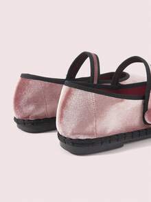 CUCCOO DOLLMOD Women's Shoes Round Toe With Pink Velvet Cloth Buckle Classic Comfortable And Cute Mary Jane Flat Shoes - Pink - View 5