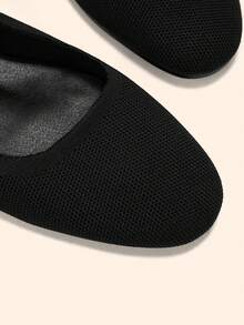 CUCCOO BASICS Women's Shoes Spring, Summer And Autumn Simple Classic Woven Surface Material Round Toe Flats Are Suitable For Commuting, Dating, Parties And Other Occasions Fall Shoes - Black - View 5
