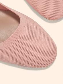 CUCCOO BASICS Women's Shoes Spring And Summer Simple Classic Woven Material Round Toe Short Heel Shoes Suitable For Commuting Dating Parties Parties - Pink - View 8