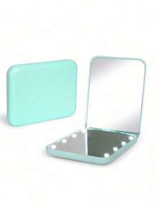 Teckwe High-Definition Folding Makeup Mirror, Handheld LED Makeup Mirror With Light, 2x Magnification, Portable, Small Mirror With Fill Light. - Multicolor - View 8