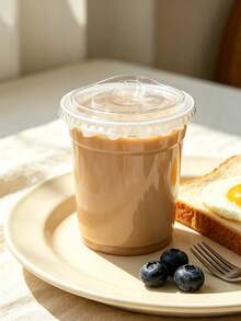 Thickened High‑Clear PET Drink Cups With Leak‑Proof Dome Lids, Straw‑Compatible Food‑Grade Transparent Cups, Sturdy Deformation‑Resistant For Iced Americano Latte Fruit Tea, Commercial Use For Shop Stall - Clear - View 8