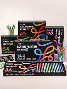 54/90/144 Color Acrylic Neutral Pen Gift Box 1.0mm Large Capacity Handheld Painting Manuscript Color Pen - Sets - View 2