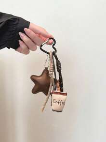 1pc Stylish Coffee Star Knot Bag Accessory Fashionable Personalized Charm Versatile Ornament For Ladies Daily Shopping Travel Handbag Matching Decor - coffee color - View 11