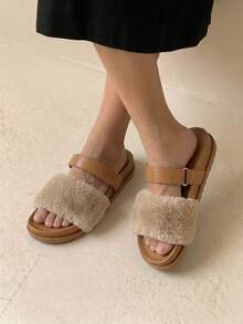 HighSole 女士休闲平底凉鞋，夏季百搭 - 棕色 - 查看 4