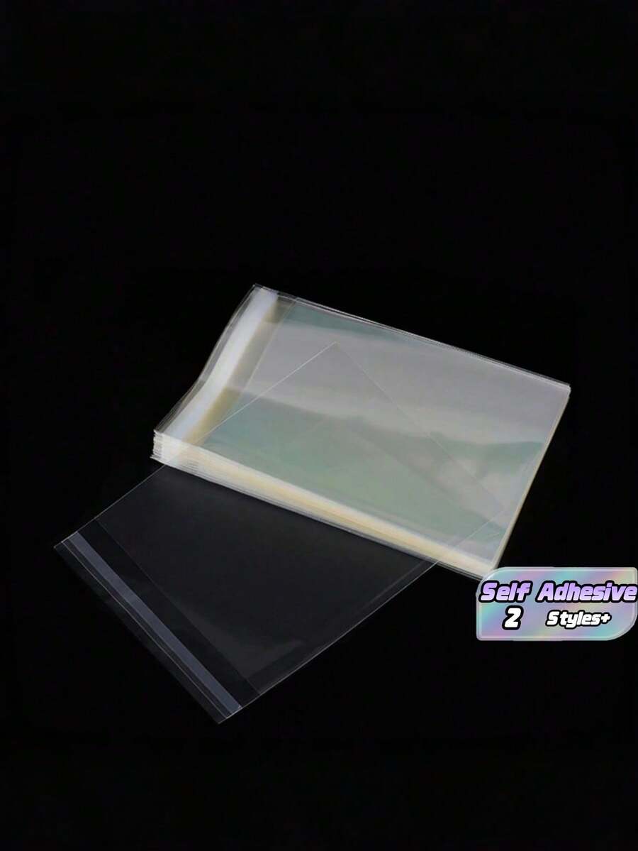 100PCS Clear OPP Bag Self Seal Adhesive Closure Reusable Plastic Packaging Pouch 005MM Thick For Gift Wrapping Party Favor Small Toy Clothing Storage - transparent - View 1