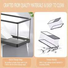 Desktop Paludarium With Cover, Clear Household Turtle Tank, Multi-Purpose Ecosystem Aquarium For Goldfish And Hydroponic Plants, Mini Landscape Fish Tank Suitable For Living Room Decor - Black - View 9