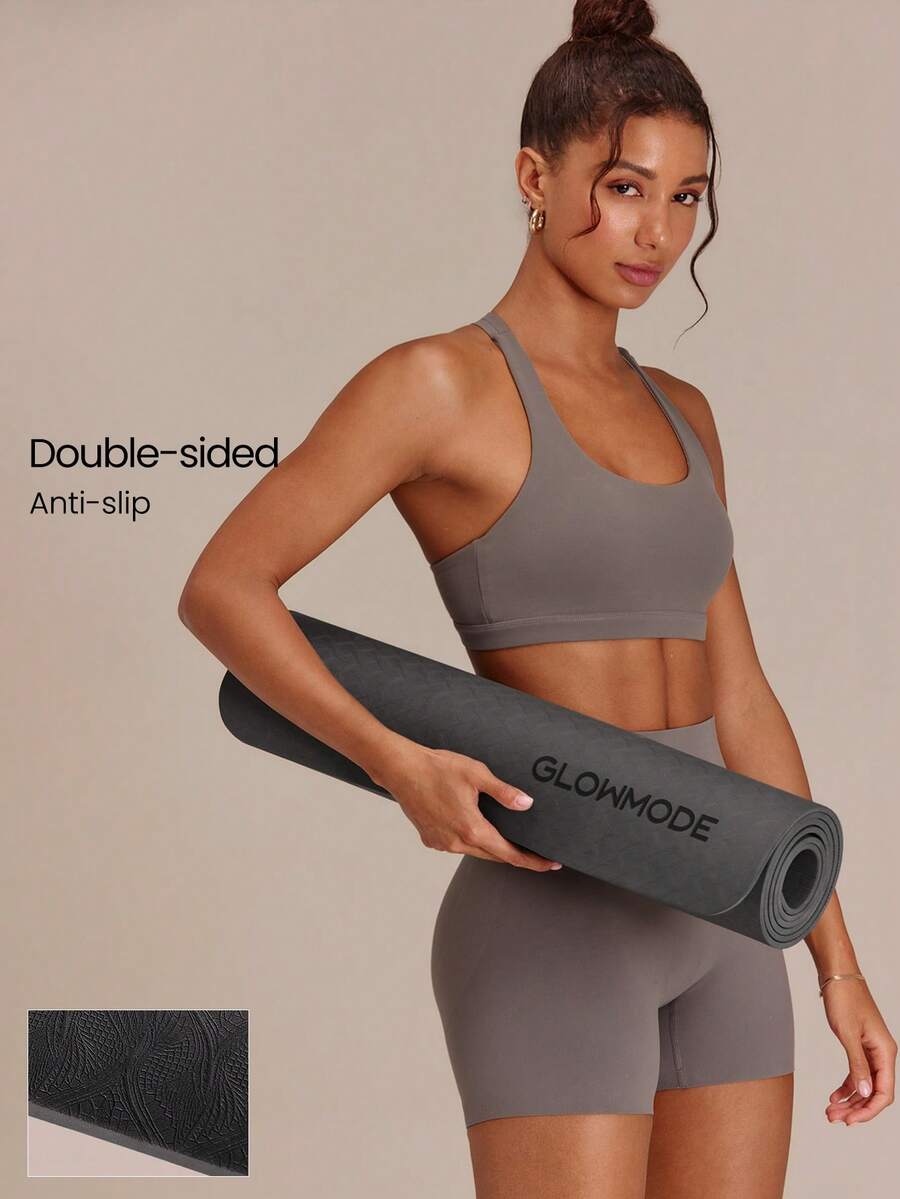 GLOWMODE 1 Pack GlowBase Dual-Grip Double-Sided Anti-Slip Water Resistant TPE Yoga Mat 6mm Thick Yoga Pilates Studio Gym Daily Active Wear - Grey - View 1