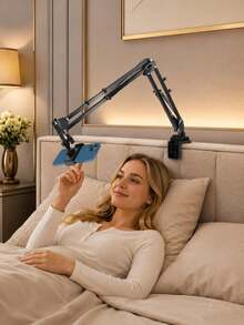 Bed Tablet Holder, Adjustable Long Arm Phone Clamp, Suitable For Desk Bedside Bed Edge, Foldable Floating Slouchy Bracket, Suitable For Recording Live Streaming, Compatible With Pro Mini Kindle Switch 4-13 Inch Devices - Multicolor - View 6