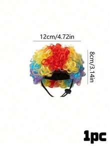 PETSIN 1PC Adorable Pet Afro Wig With Adjustable Elastic Strap, Suitable For Small To Medium-Sized Cats And Dogs. A Fun Costume Prop For Halloween, Birthday Parties, And Holiday Photoshoots. - Multicolor - View 18