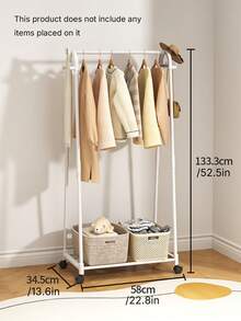 Single-Pack, Double-Row, Easy-To-Assemble, Movable Upright Coat Rack, Freestanding Coat And Hat Rack, Multi-Functional Shoe And Hat Cabinet, Space-Saving Storage Rack, Suitable For Homes, Rental Apartments, Living Rooms, Bedrooms, And Walk-In Closets - Multicolor - View 16