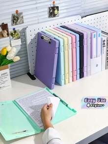 1pc Large Capacity Waterproof Durable Classified Test Paper Folder Subject Sorting Storage Organizer For Students School Office Stationery Supplies - A4 - View 1