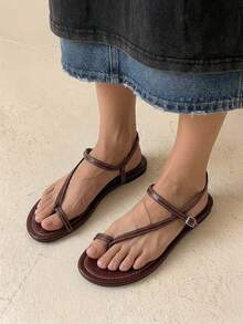 HighSole Women Heeled Sandals Summer - Burgundy - View 3