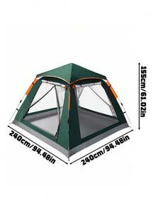 2 In 1 Camping Tent With Canopy Awning, Portable Foldable Waterproof Tent For Outdoor Camping, Thickened Windproof Rainproof Tent & Sun Shelter For Picnic Backpacking Travel - A - View 11