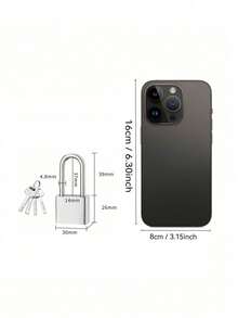 Heavy-Duty Metal Padlock - 4 Keys, Rustproof & Waterproof For Gates, Warehouses & Outdoor Use (Secure Durable Lock) - Silver - View 12