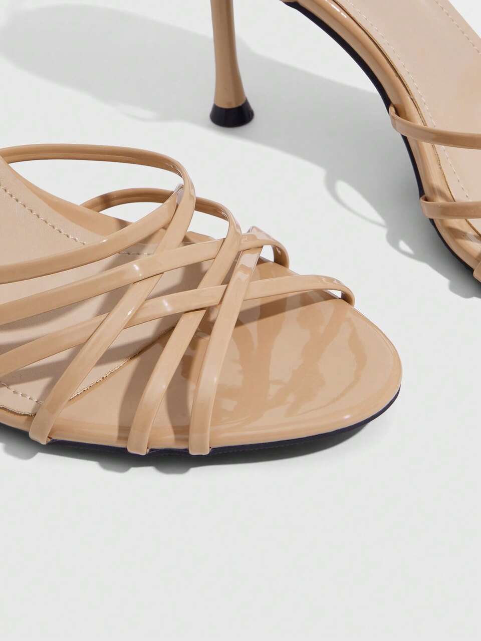 CUCCOO SZL Women Shoes Summer Cross Strap-On Square Heel, Sexy Glossy Gold Sandals Party Dating Summer Shoes