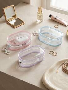 1PC Minimalist Practical Portable Hook Organizer Pouch,Portable Mini Transparent Zipper Storage Bag, Compact Multifunctional Storage Bag, Headphone And Charger Case With Keychain, Transparent Travel Accessories For Travel Storage Bag - Multicolor - View 8