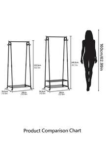 Single-Pack, Double-Row, Easy-To-Assemble, Movable Upright Coat Rack, Freestanding Coat And Hat Rack, Multi-Functional Shoe And Hat Cabinet, Space-Saving Storage Rack, Suitable For Homes, Rental Apartments, Living Rooms, Bedrooms, And Walk-In Closets - Multicolor - View 3