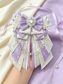 One-Piece; Cute And Elegant; Featuring A Luxurious Decorative Bow Pendant, Ribbon Brooch/Corsage, And Silver Chain; Anime/Idol Accessory - multicolor - View 10